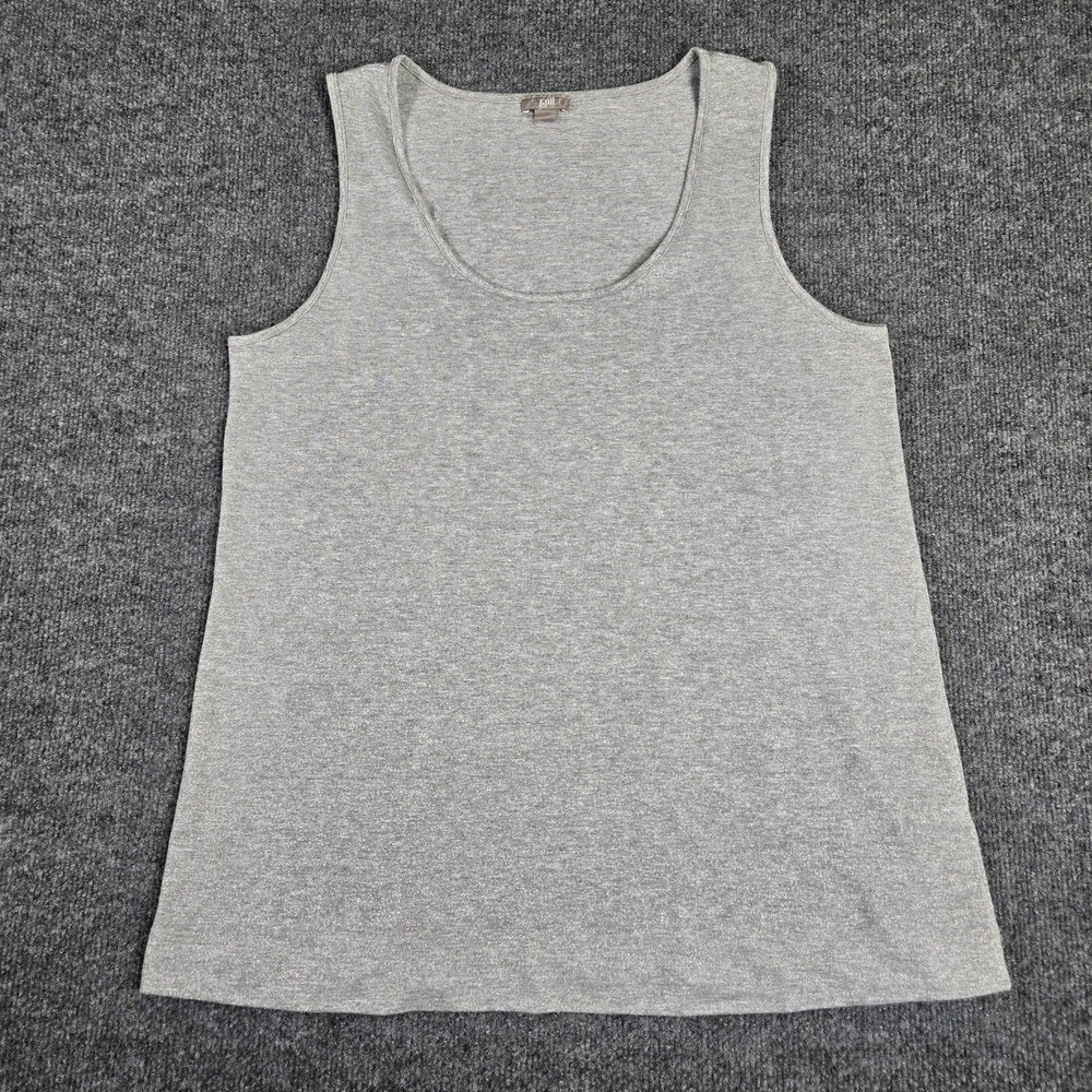 J. Jill Tank Top Womens Medium Gray Shimmer Metallic Stretch Sleeveless Casual